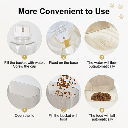 Gravity Pet Feeder and Water Dispenser Set, 2 in 1 Automatic Dog Feeder and Dog Water Dispenser for Dogs Cats Pets Animals Large Capacity