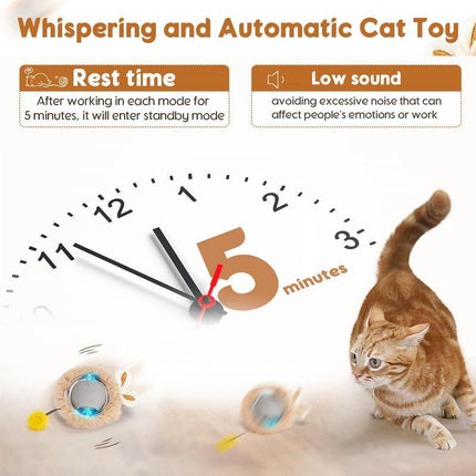 Cat Interactive Toy, Hidden & Seeking Game Mat with Moving Ball, Indoor Interactive Cat Toy, Perfect Cat Kick Toy, Bring Endless Fun