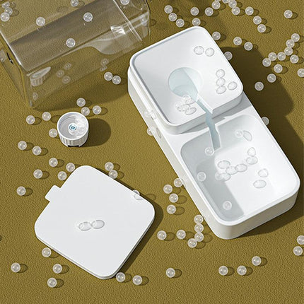 Pet Automatic Feeding and Drinking Set, One Feeder and One Water Feeder with Automatic Adjustment for Daily Feeding of Cats, Dogs and Other Pets.