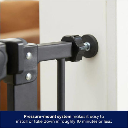 Extra-Wide Steel Pet Gate – Pressure Mount Adjustable (29-52") Self-Closing Door & Dual Locks! Pet Gate Safety Fences Playpen