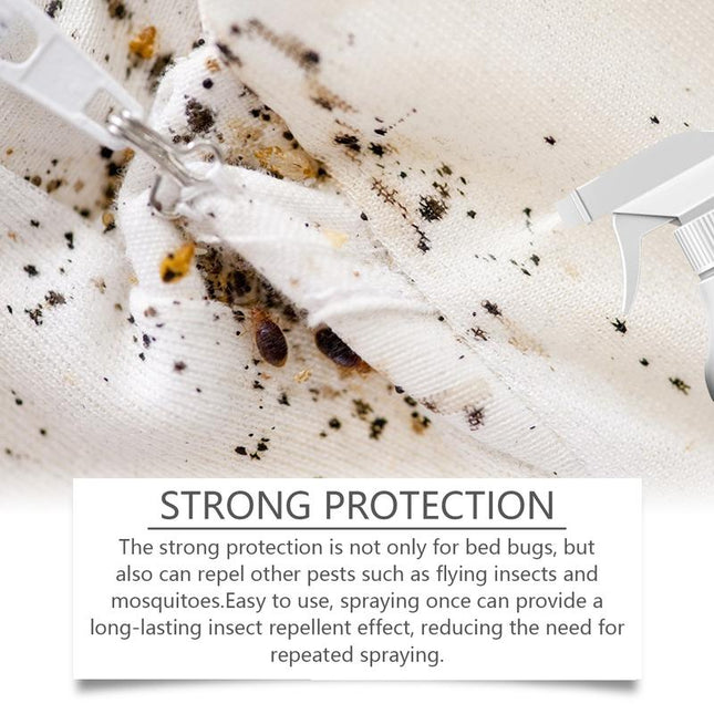 Jue-Fish Bedbug Spray Killer Bedbug Eliminator Dormitory Bed Bedroom Lice and Mite Spray Advanced Antibacterial Acting Low Odor，Targeting Bed Bugs and Kissing Bugs