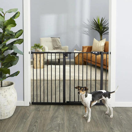 Extra-Wide Steel Pet Gate – Pressure Mount Adjustable (29-52") Self-Closing Door & Dual Locks! Pet Gate Safety Fences Playpen