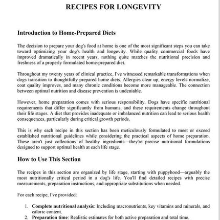 The Longevity Diet for Dogs: a Dog Food Recipes Cookbook with Science-Backed Nutrition for Every Life Stage