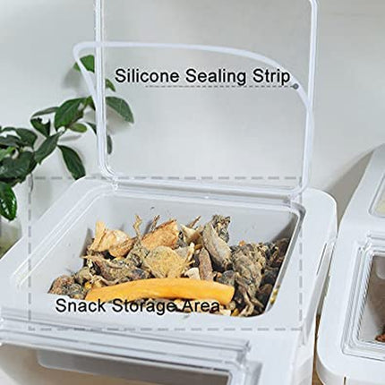 Food Storage Container 20Lb, Large Airtight Pet Food Containers, Dog Food Bin with Scoop, Measuring Cup for Storage Pet Dog Cat Food Supplies - Grey