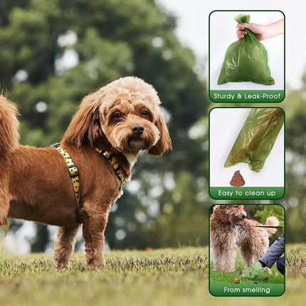 210Pcs/540Pcs Dog Poop Bags, Portable Pet Waste Bag Filling Rolls, Thickened Leak Proof, Pet Waste Disposal Bags, High-Quality Dog Supplies, Two Options-14Rolls 36Rolls