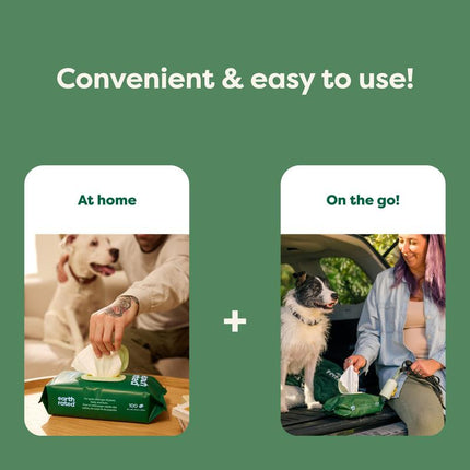 Earth Rated 3-In-1 Pet Grooming Wipes, Cleaning, Deodorizing & Hydrating for Paws, Body, and Butt, Perfect for Dogs & Cats, White Tea and Basil Scent, 400 Count