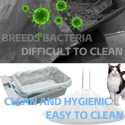 80 Count Litter Bags Compatible with Autoscooper 11 and Neakasam1 Open-Top Self-Cleaning Cat Litter Box, 4 Rolls Cat Litter Waste Receptacles Bags (80 Count)