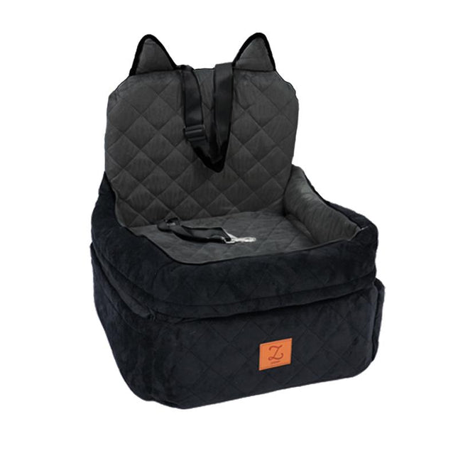 Zvrpet Dog Car Seat Fully Detachable and Washable Memory Foam Covered Car-Mounted Pet Kennel Soft Fabric Easy to Install with Adjustable Straps Anti-Slip Bottom Cover for Back Seat Pet Car Bed for Car SUV Outdoorfun Travel Dog Bed Pet Bed Cat Bed