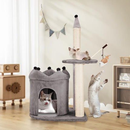 EROMMY 36 Inch Carpeted Cat Tower with Scratching Post & Toy