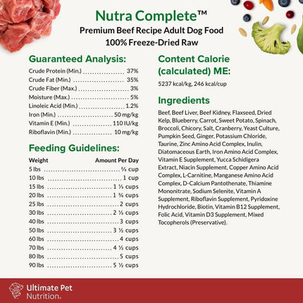 Nutra Complete Premium Beef Recipe Adult Dog Food - 100% Freeze-Dried Raw Nutrition