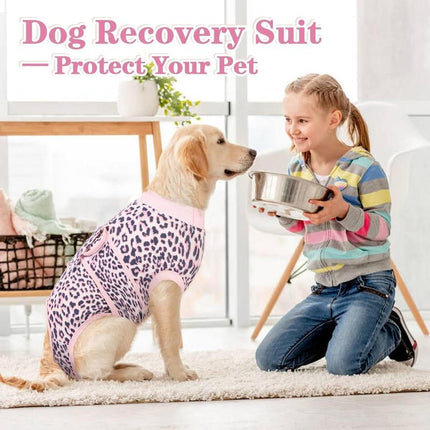 Kuoser Dog Surgery Recovery Suit, Recovery Suit for Female Male Dogs, Dog Onesie after Surgery Spay Neuter, Anti-Licking Pet Surgical Recovery Snugly Suit, Fuddle Wuddle Patch Puppy