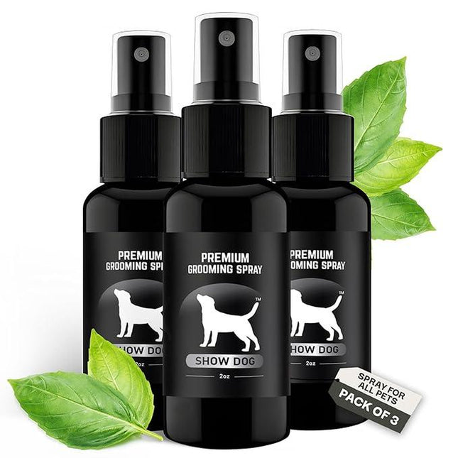 Show Dog Premium Dog Cologne and Odor Eliminator Long Lasting Spray Deodorant for Smelly Dogs 3 X 2Oz Spray Bottles Made with Essential Oils