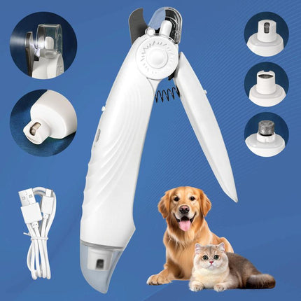 LIVEKEY 2 in 1 Dog Nail Clippers & Dog Paw Trimmer for Large Medium Small Dogs, USB Rechargeable Dog Nail Trimmers with 2 LED Light and Safe Lock Design for Dogs and Cats Petsupplies Animal