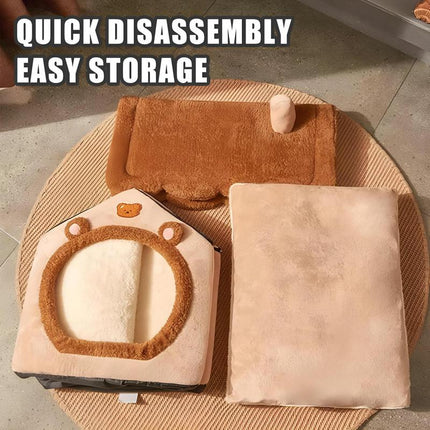 Modern Cat Houses and Condos - 1 Removable and Washable Pet Bed, Soft and Cozy Kitten and Puppy Den Nests, No Complicated Assembly Required!