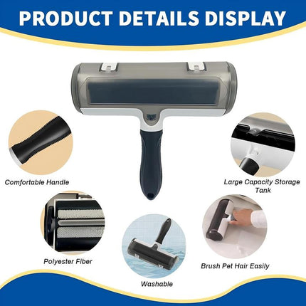 XG-TECH Roller Pet Hair Remover and Reusable Lint Roller - Cat and Dog Hair Remover for Furniture, Couch, Carpet, Clothing and Bedding - Portable, Multi-Surface Fur Removal Brush Tool