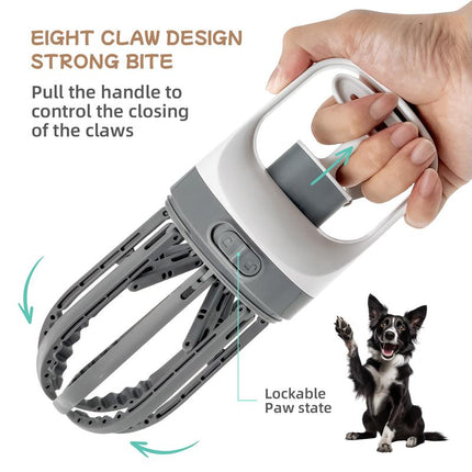 LIVEKEY Pooper Scooper for Dogs 2 in 1 Portable Dog Waste Pick-Up Claw 6.2'' Palm Wide with 75PCS Bag Attachment for Small to Large Dogs Pet Supplies Dispenser