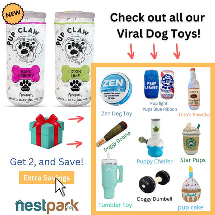 Nestpark Pup Claw Dog Toys - Funny Cute Plush Dog Toys with Squeaker - Parody Dog Toy (2 Pack) (Original Pack)