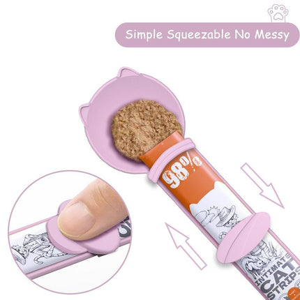 4 Pack Cat Strip Feeder Spoon Cat Wet Treats Dispense Spoon, Cat Stripe Squeeze Spoon, Pet Supplies Cat Food Spoon for Cat Liquid Snack Lickable Cat Feedingcat Bar Squeeze Spoon | | Multifunctional Lickable Wet Cat Treat Dispenser Spoon for Cats