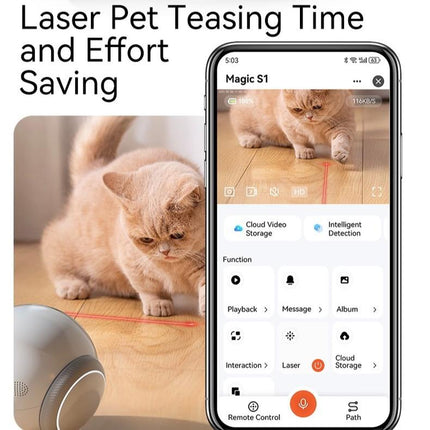 Pawpal Orbit: Smart Self-Charging Pet Camera with 1080P HD, Phone Control, Laser Fun & Voice Chat for Remote Play with Cats and Dogs Pet Cam with Night Vision Indoor Movable