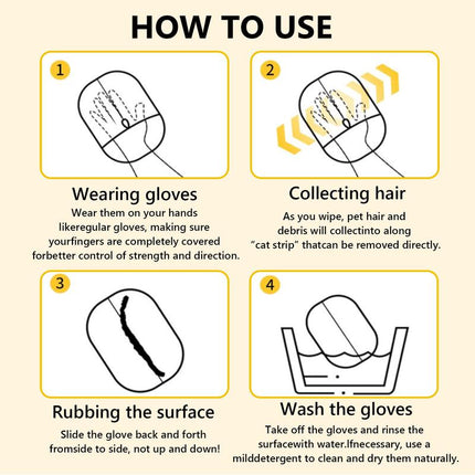 Pet Hair Removal Gloves, Electrostatic Pet Hair Remover, Reusable Cat&Dog Hair Remover for Couch, Furniture, Carpet, Car Seat, Pet Grooming Gloves