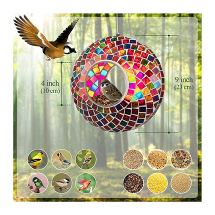 Backyard Expressions Hanging Glass Bird Feedermosaic