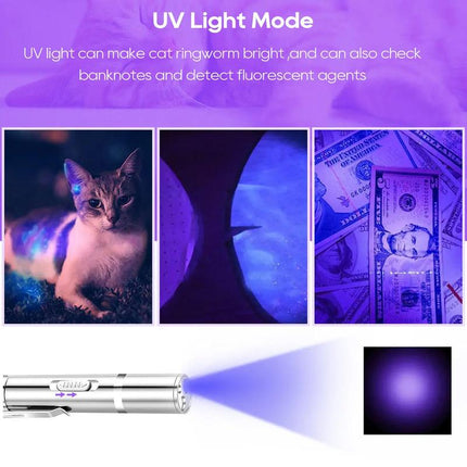 Cat Toys Laser Toy Infrared 5 Patterns 5 Hours of Use Lighting UV Searching for Cat Urine