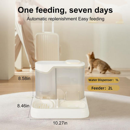 Gravity Pet Feeder and Water Dispenser Set, 2 in 1 Automatic Dog Feeder and Dog Water Dispenser for Dogs Cats Pets Animals Large Capacity