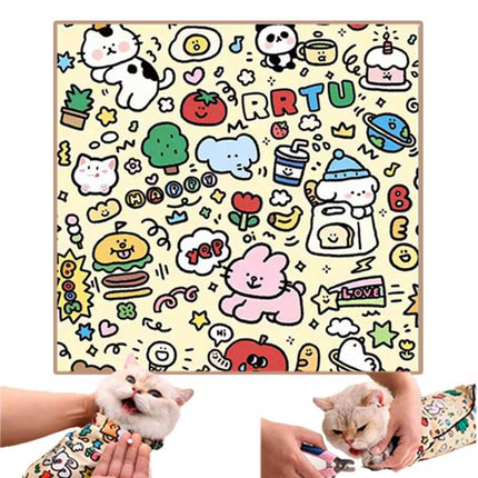 Reusable Cat Grooming Wrap – Washable Anti-Scratch Restraint Bag for Stress-Free Nail Clipping, Face Cleaning, Medication , Multifunctional Care& More| Also Great for Makeup or Camera Travel Storage
