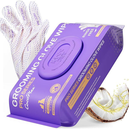 HICC PET Pet PRO Glove Wipes，Dog&Cat Disposable 20Pcs Satisfied Gentle Fresh Breath Outdoor No-Clean Hypoallergenic Facial Pet Wipes Disposable No-Rinse Grooming Formulated for Dogs Petwipes Deodorizing Cleaner Removal #Petlife