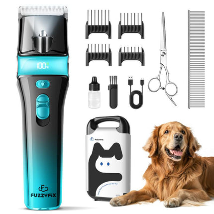 [Ocean Gem] Fuzzyfix Dog Clippers for Grooming for Thick Heavy Coats, Professional Pet Grooming Clippers Kit Low Noise Rechargeable Hair Trimmer with Ceramic Blade for Dogs Cats Animals