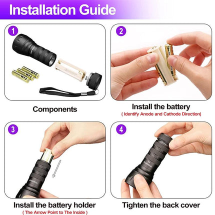 Vansky UV Flashlight Black Torch Light, 21 LED 395Nm Ultraviolet Blacklight Flashlight Mini Pet Urine Detector for Dog/Cat, Dry Stains, Resin Curing, Matching with Pet Odor Eliminator(Batteries Are Included)