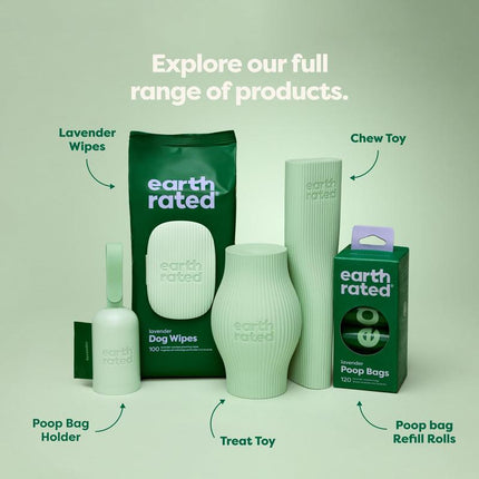 Earth Rated Dog and Puppy Enrichment Toy Natural Rubber Chew Stick for Small Medium & Large Dogs Durable Dishwasher Safe Ergonomic Design for Boredom Relief