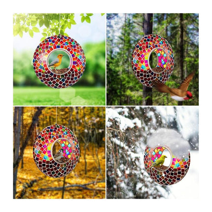 Backyard Expressions Hanging Glass Bird Feedermosaic