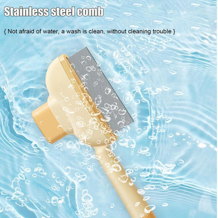 2-Pack Pet Flea Comb for Cats & Dogs – Fine Tooth Grooming Tool for Tick & Dander Removal, Yellow & Green Set Short Stainless Steel Teeth