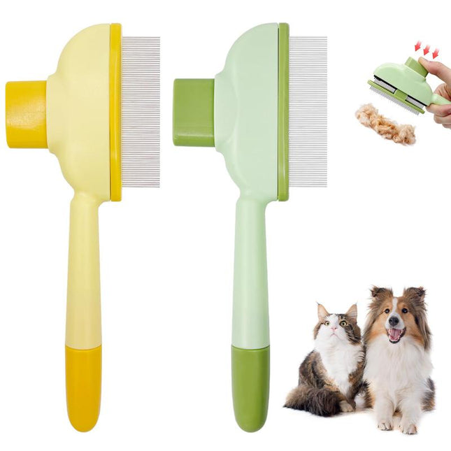 2-Pack Pet Flea Comb for Cats & Dogs – Fine Tooth Grooming Tool for Tick & Dander Removal, Yellow & Green Set Short Stainless Steel Teeth
