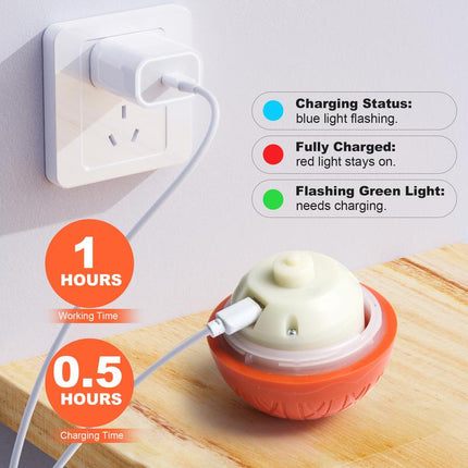 Stream Intelligent Interactive Dog Ball with Vibrating and Jumping Functions, Automatic Sports Bouncing Ball Toy, Suitable for Small/Large Dogs, Durable and Resistant Chewing Design, USB Rechargeable