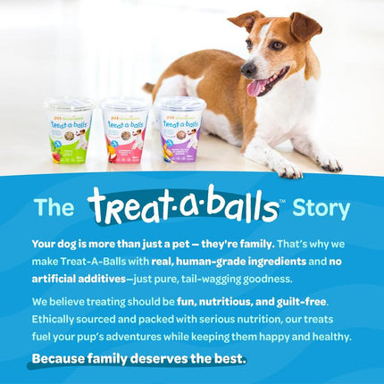 Peteverscence Treat-A-Balls Chewy & Soft Dog Treats Peanut Butter Blueberry Banana All Natural Non GMO Vegan Gluten Free Low Calorie for All Breeds Sizes Made in New Zealand