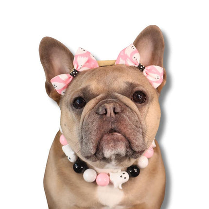 Mini Pink Double Bows - Halloween Bows for Dogs - Dog Hair Accessories