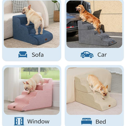 Made4Pets Dog Stairs and Ramp for Bed 3-5 Step Non-Slip Pet Stairs Suitable for High Bed Climbing Universal Design for Dogs and Cats Outdoorfun - Home