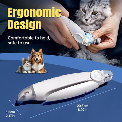 LIVEKEY 2 in 1 Dog Nail Clippers & Dog Paw Trimmer for Large Medium Small Dogs, USB Rechargeable Dog Nail Trimmers with 2 LED Light and Safe Lock Design for Dogs and Cats Petsupplies Animal