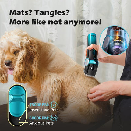 [Ocean Gem] Fuzzyfix Dog Clippers for Grooming for Thick Heavy Coats, Professional Pet Grooming Clippers Kit Low Noise Rechargeable Hair Trimmer with Ceramic Blade for Dogs Cats Animals