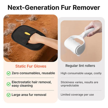 Potaroma Reusable Pet Hair Removal Glove – Electrostatic Dog Cat Fur Remover Mitt Tool for Clothes, Furniture, Couch, Carpet, Curtain, & Bedding– Durable Mesh Design