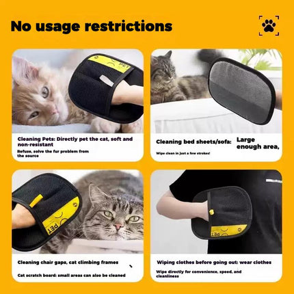 Pet Hair Remover Gloves, Petgroomer Electrostatic Gloves for Pet Hair Grooming Removal - Adjustable Wrist Strap, Breathable, Reusable, Safe for Skin, Effortless Hair Removal, Perfect for Sofas, Clothes, Bed Sheets & Curtains