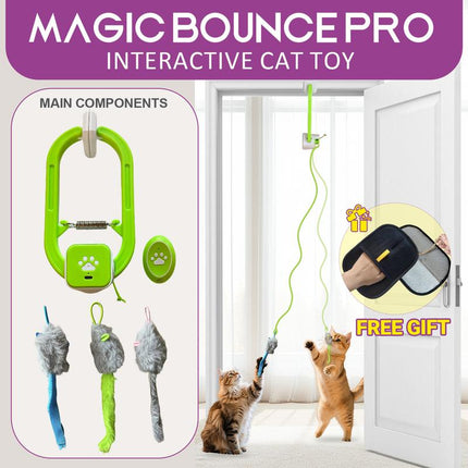 Electric Cat Teaser, Rechargeable Interactive Cat Toy, Upgraded Dual Mode, Irregular Rocking & 360° Spinning with Remote, Door Clip Design, Stimulates Mind & Body, Motion Activated, Cat Toys, Cat Stuff