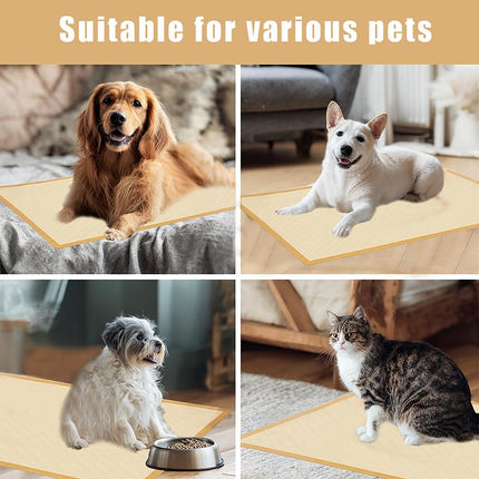 HUSHPET Puppy Pee Pads 17.7"X23.6"-40 Count | Dog Pee Training Pads Bamboo Pulp Material Super Absorbent & Leak-Proof | Added Activated Carbon, Safe Deodorization. Disposable Pet Piddle and Potty Pads for Puppies | Dogs | Cats | Rabbits Male Wraps