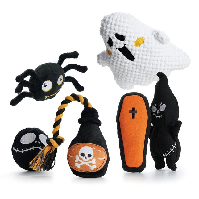 Nocciola 6 PCS Halloween Dog Squeaky Toys for Aggressive Chewers,Christmas Gift,Stuffing Body Dog Toy Set for Small to Large Dogs