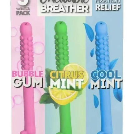 3 Flavors Chewable Breath Sticks with Essentialoils, Portable, Natural Proprietary Fragrances Oralsilicone Oral Silicone Gift Long Lasting