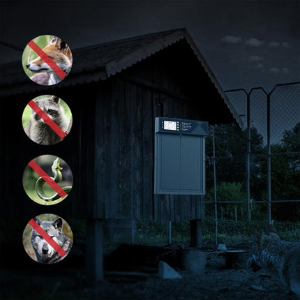 Automatic Chicken Coop Door Solar Powered, Extra Large Auto Chicken Door Mix 4 Modes with Timer & Light Sensor, Usb-C Charging, anti Pinch & Alert, Remote, LED Screen, Aluminum Alloy Weather Proof Coop Door