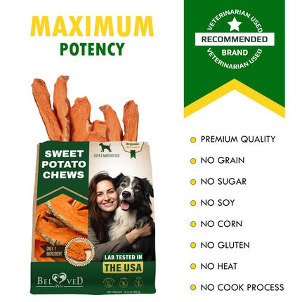 Sweet Potato Dog Treats Chips - All Natural Pet Snack Chews Training