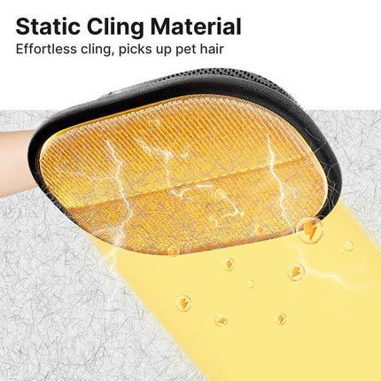 Potaroma Reusable Pet Hair Removal Glove – Electrostatic Dog Cat Fur Remover Mitt Tool for Clothes, Furniture, Couch, Carpet, Curtain, & Bedding– Durable Mesh Design